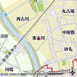 愛知県一宮市萩原町築込東古川周辺の地図