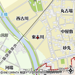 愛知県一宮市萩原町築込（東古川）周辺の地図