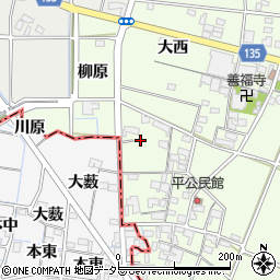 愛知県一宮市玉野平6周辺の地図
