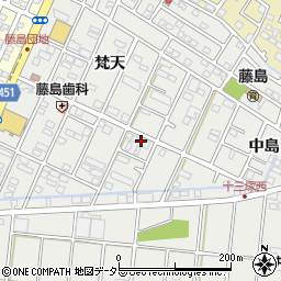 愛知県小牧市藤島町梵天167周辺の地図
