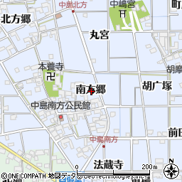 愛知県一宮市萩原町中島南方郷周辺の地図