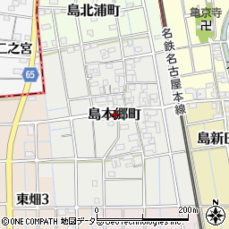 愛知県稲沢市島本郷町周辺の地図