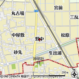 愛知県一宮市萩原町築込野中周辺の地図