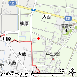 愛知県一宮市玉野平3周辺の地図