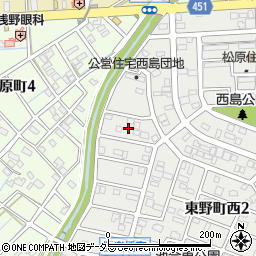愛知県春日井市東野町西2丁目15周辺の地図