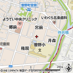 愛知県岩倉市曽野町宮前周辺の地図