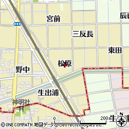 愛知県一宮市萩原町築込（松原）周辺の地図