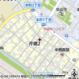 旧彦根藩足軽組屋敷周辺の地図