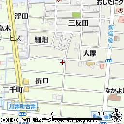愛知県岩倉市川井町折口周辺の地図
