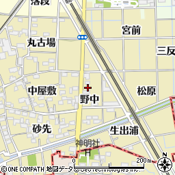 愛知県一宮市萩原町築込野中6周辺の地図