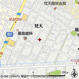 愛知県小牧市藤島町梵天148周辺の地図