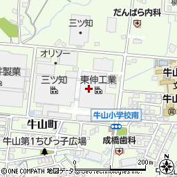 東伸工業株式会社　牛山工場周辺の地図