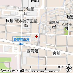 愛知県岩倉市野寄町西海道周辺の地図
