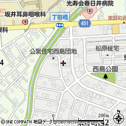 愛知県春日井市東野町西2丁目18周辺の地図