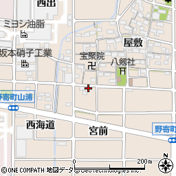 愛知県岩倉市野寄町（宮前）周辺の地図