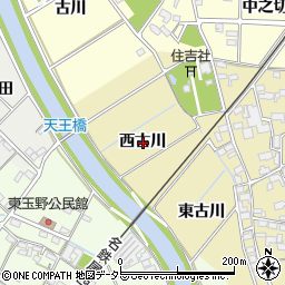愛知県一宮市萩原町築込西古川周辺の地図