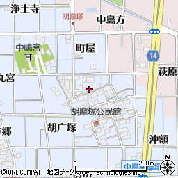 愛知県一宮市萩原町中島胡广塚19周辺の地図
