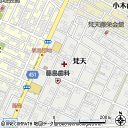 愛知県小牧市藤島町梵天94周辺の地図