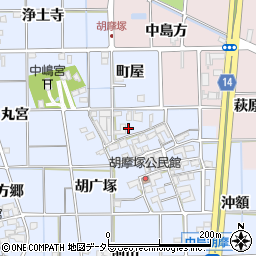 愛知県一宮市萩原町中島胡广塚17周辺の地図