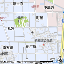 愛知県一宮市萩原町中島胡广塚10周辺の地図