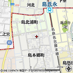 愛知県稲沢市島本郷町52周辺の地図