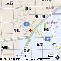 愛知県一宮市萩原町高木半田2121周辺の地図
