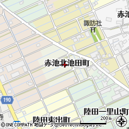愛知県稲沢市赤池北池田町周辺の地図