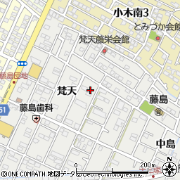 愛知県小牧市藤島町梵天155-2周辺の地図