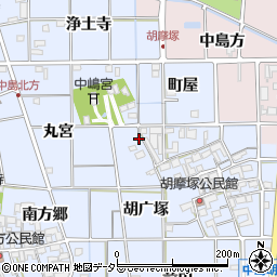 愛知県一宮市萩原町中島胡广塚3周辺の地図
