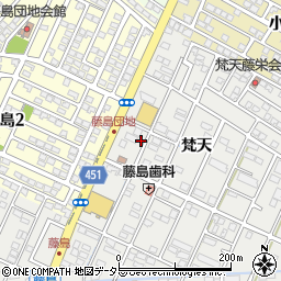 愛知県小牧市藤島町梵天22周辺の地図