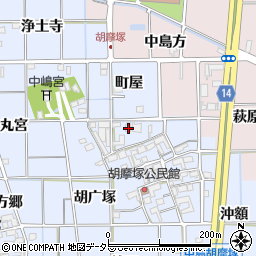 愛知県一宮市萩原町中島胡广塚18周辺の地図