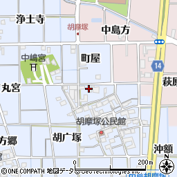 愛知県一宮市萩原町中島胡广塚周辺の地図