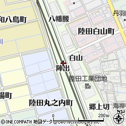 愛知県稲沢市陸田町陣出周辺の地図