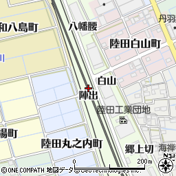 愛知県稲沢市陸田町（陣出）周辺の地図