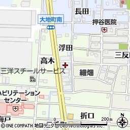 愛知県岩倉市川井町浮田周辺の地図