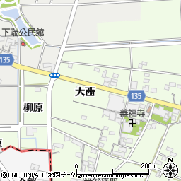 愛知県一宮市玉野大西43周辺の地図