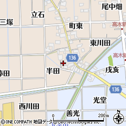 愛知県一宮市萩原町高木半田29周辺の地図