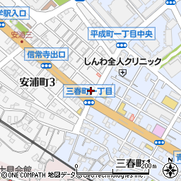 横須賀三春西郵便局周辺の地図
