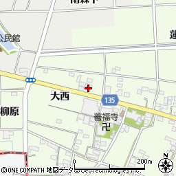 愛知県一宮市玉野大西24周辺の地図