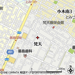 愛知県小牧市藤島町梵天113周辺の地図