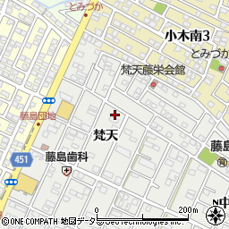 愛知県小牧市藤島町梵天114周辺の地図