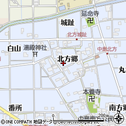 愛知県一宮市萩原町中島北方郷周辺の地図