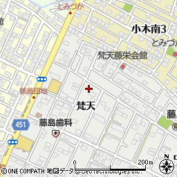 愛知県小牧市藤島町梵天112周辺の地図