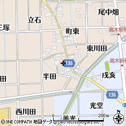 愛知県一宮市萩原町高木半田周辺の地図