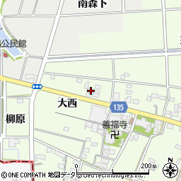 愛知県一宮市玉野大西21周辺の地図