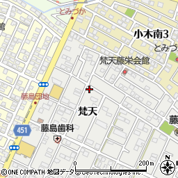 愛知県小牧市藤島町梵天111周辺の地図