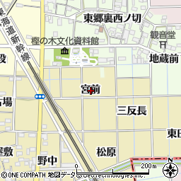 愛知県一宮市萩原町築込宮前周辺の地図
