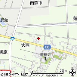 愛知県一宮市玉野大西23周辺の地図