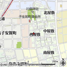 愛知県稲沢市子生和町西屋敷周辺の地図