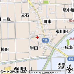 愛知県一宮市萩原町高木半田2081周辺の地図